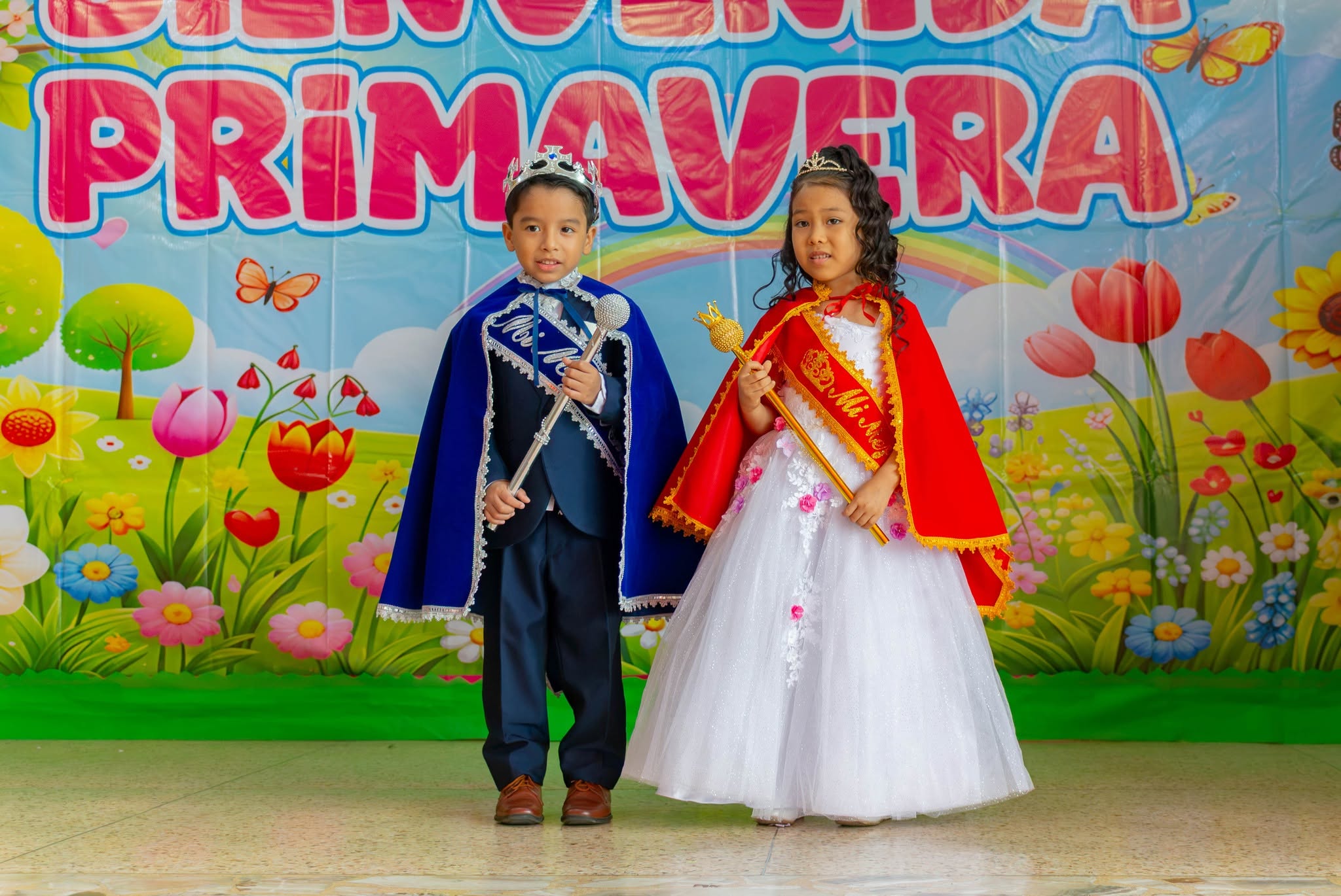 Estudiantes de Inicial del Colegio Gauss durante el Reinado Primaveral.